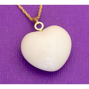 Vintage Stone Heart Pendant Choker Necklace by Trifari, 15 Inches - Q28